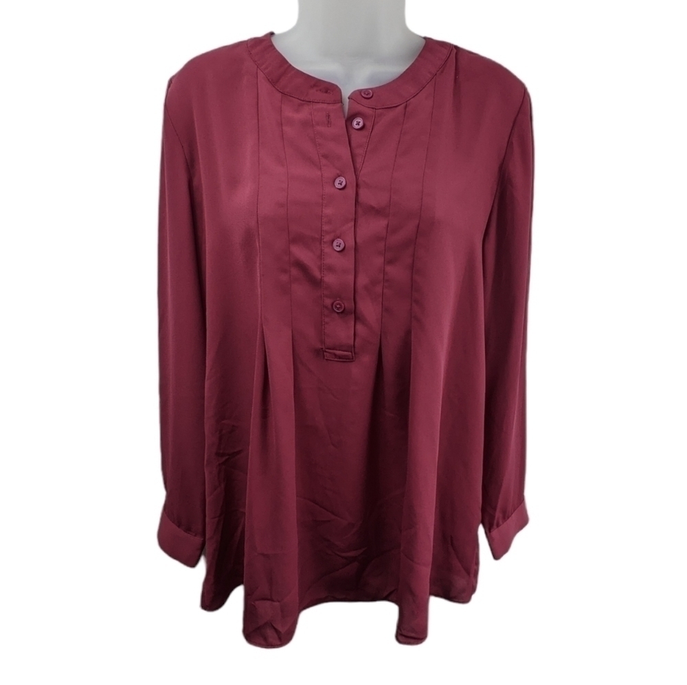 Banana Republic Pleated Front Chiffon Popover Sz S